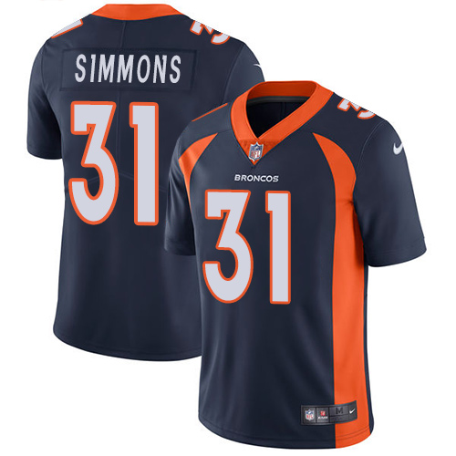 Nike Broncos #31 Justin Simmons Navy Blue Alternate Men's Stitched NFL Vapor Untouchable Limited Jersey